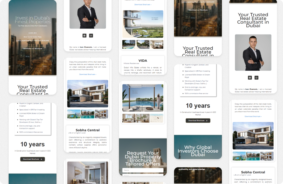 ivandubai.com responsive screen collection